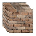 thumbnail image 1 of 6 Sheet Self Adhesive PVC Wallpaper 3D Tile Wall Sticker Mosaic Brown Brick Backsplash 12"x12", 1 of 8