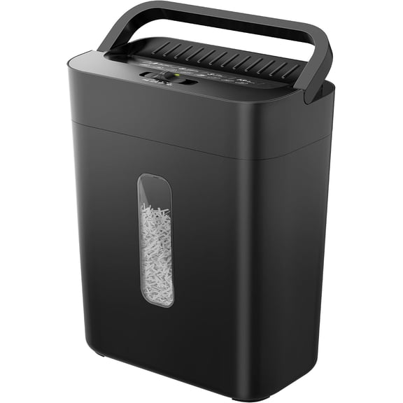 6-Sheet Shredder for Home Office, 3.43 Gallon Cross Cut Shredder, P-4 High Security Paper Shredders for Credit Card Staple Clip, Portable Handle Design