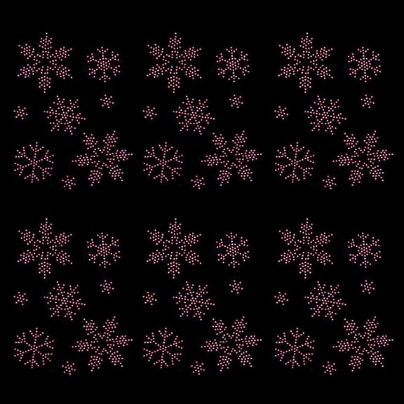 6 Sheet Snowflake Pattern Hotfix Rhinestones Glass Rhinestone Decoration Christmas Camellia 215x150x1mm