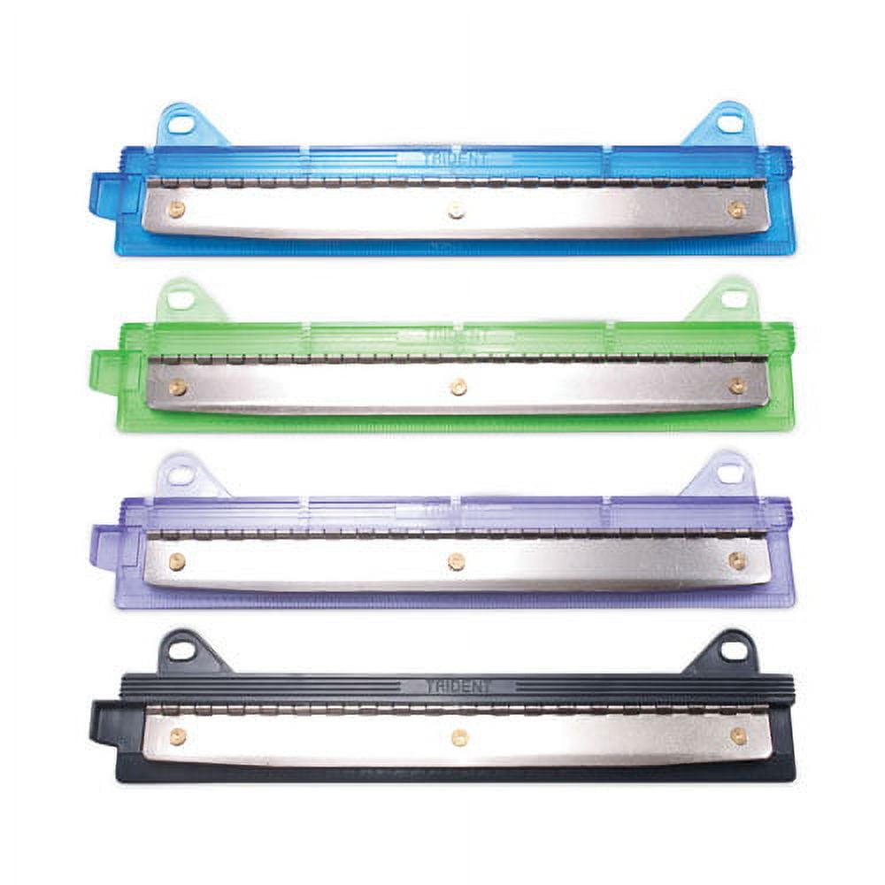 6-Sheet Trident Binder Punch, Three-Hole, 1/4" Holes, Assorted Colors | Bundle of 10 Each