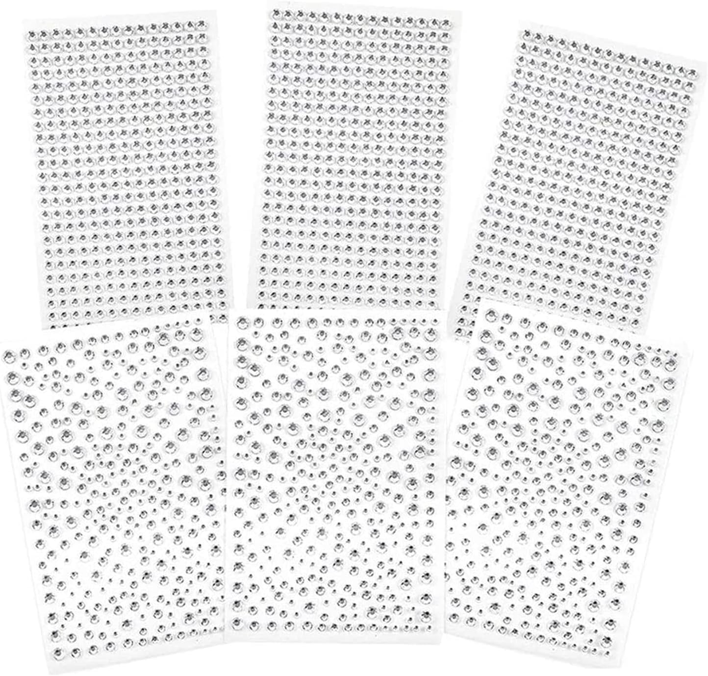 6 Sheets 2100 Pcs Clear Rhinestones Stickers Self Adhesive Bling Gems ...