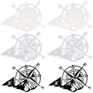 ZUARFY 15cm*15cm Art Design Vinyl NSWE Compass Car Stickers Decals Black/ White 