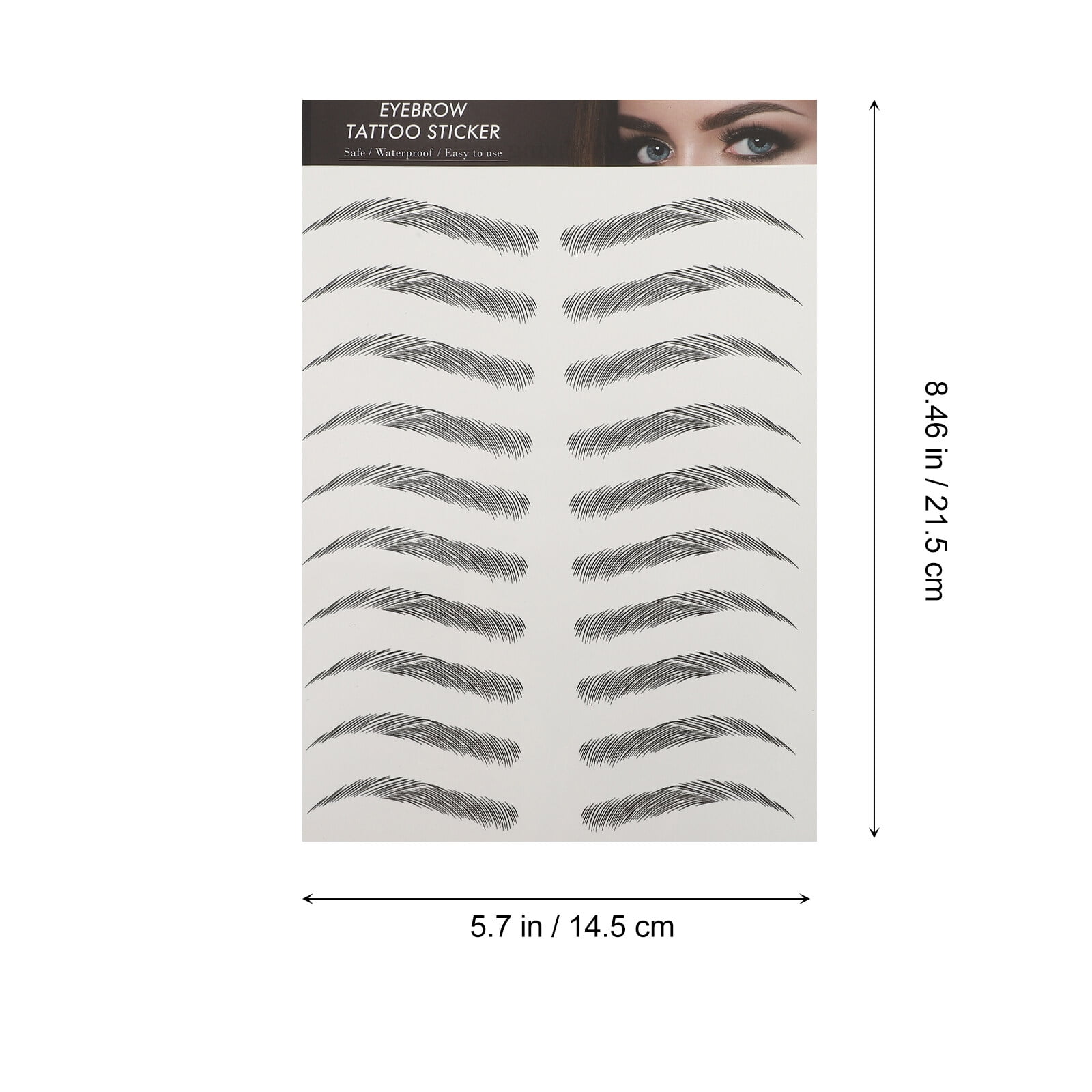 6 Sheets 3D Eyebrows Stickers False Eyebrows Tattoos Temporary Eyebrows ...