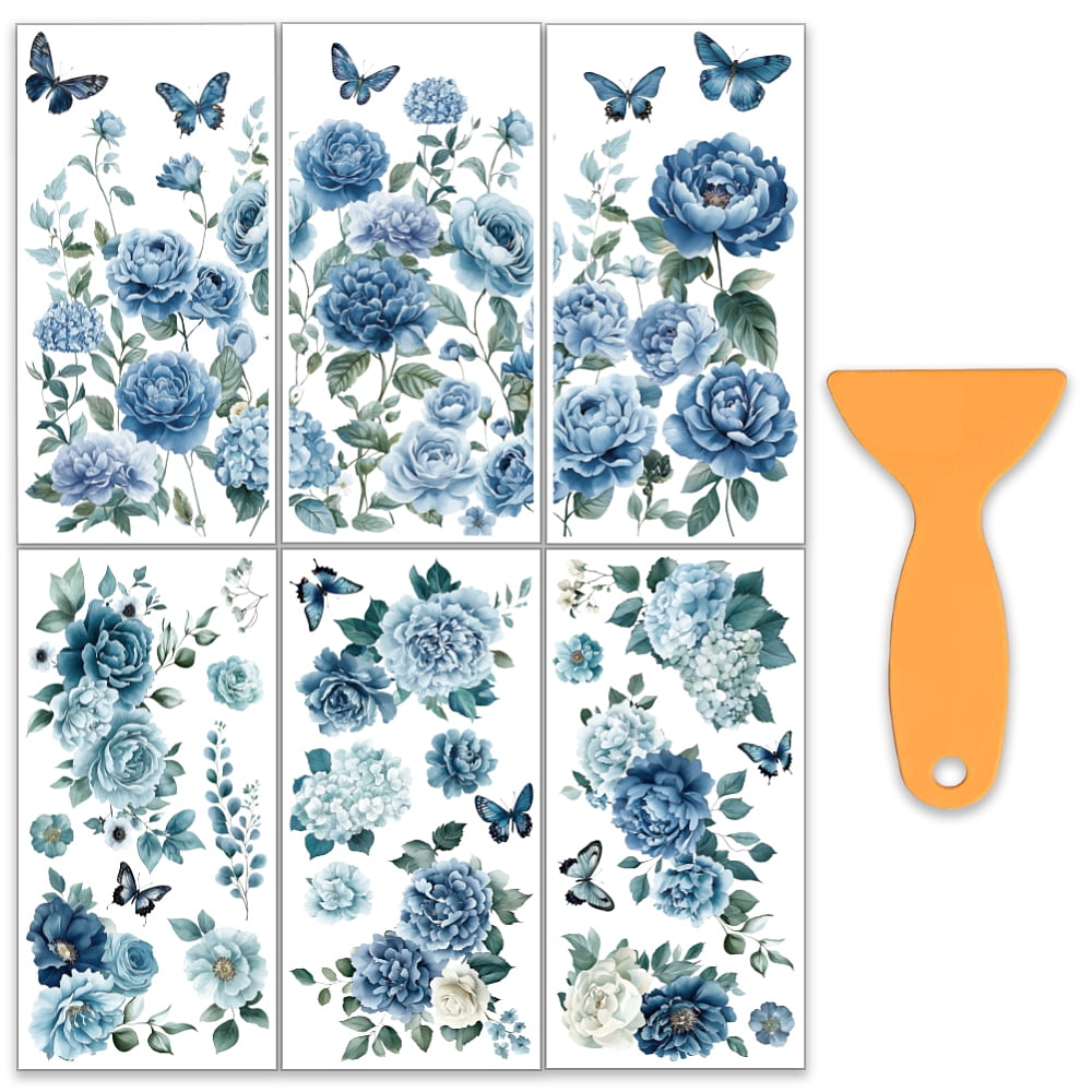 6 Sheets 6 Styles PVC Waterproof Decorative Stickers Self Adhesive ...
