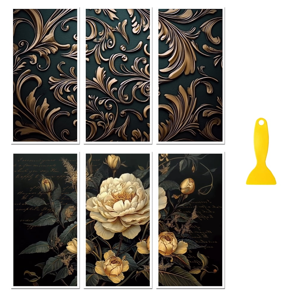 6 Sheets 6 Styles PVC Waterproof Decorative Stickers Self Adhesive ...
