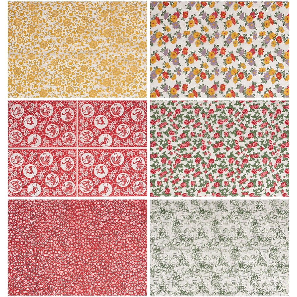 6 Sheets 6 Styles Paper Ceramic Decals Pottery Ceramics Clay Transfer Paper Underglaze Flower Paper Blue and White Porcelain Style Mixed Shapes