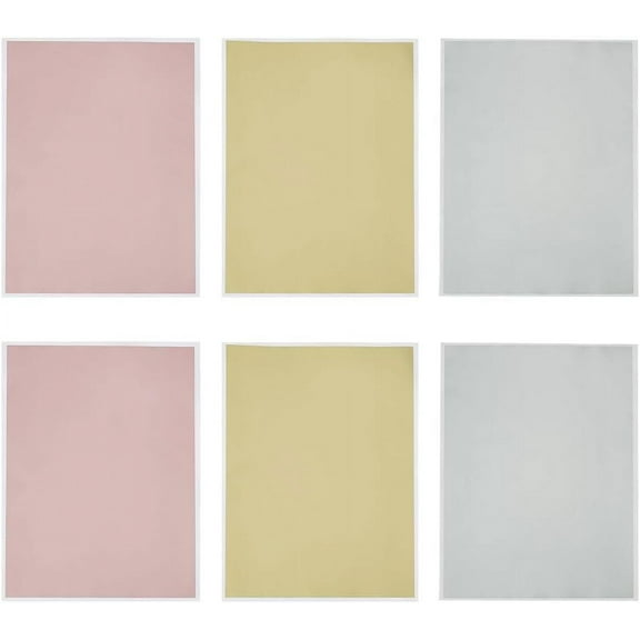 6 Sheets 8.3 x 11 In Rectangle Full Sheet Scratch Off Sticker Silver/Golden/Rose Gold Adhesive Sticker Coated Scratch Off Film Password Sticker
