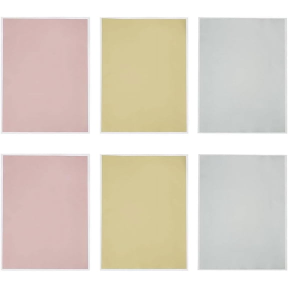 6 Sheets 8.3 x 11 Inch Rectangle Full Sheet Scratch Off Sticker Silver/Golden/Rose Gold Adhesive Sticker Coated Scratch Off Film Password Sticker DIY Scraping Award Card (2sheets/color) Mixed Color