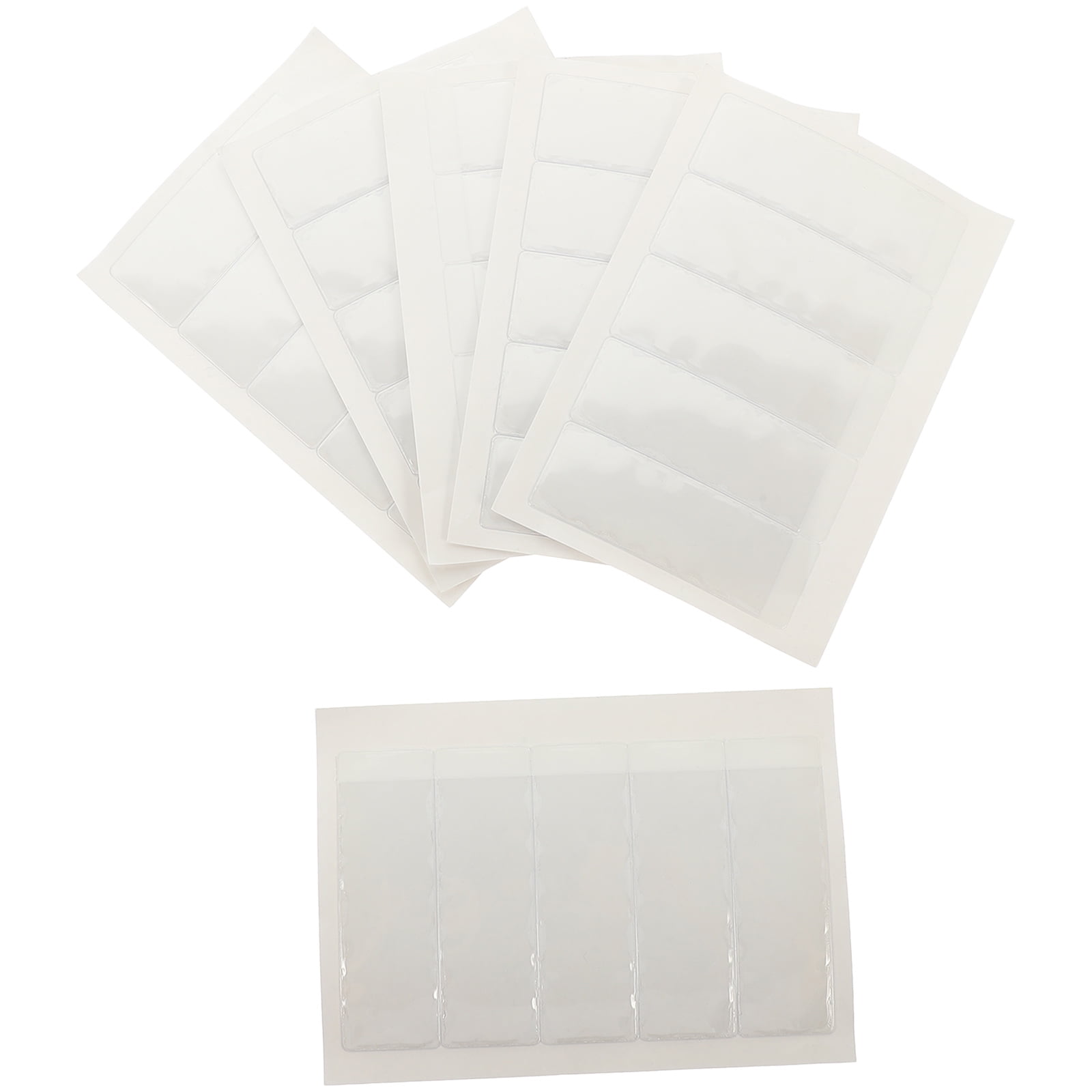 6 Sheets Adhesive Index Card Pockets with Cards Transparent Label