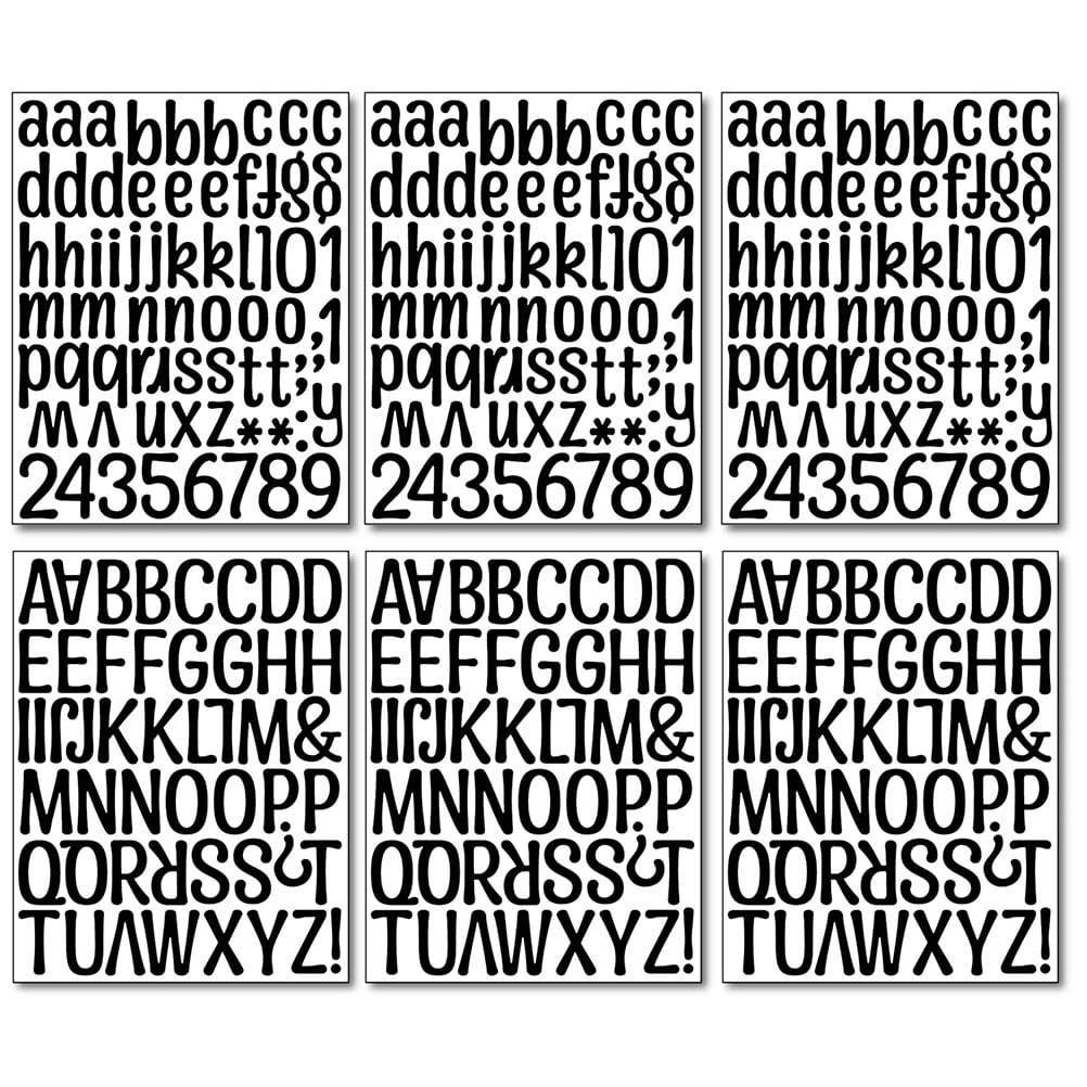 6 Sheets Alphanumeric Stickers Alphabet Wall Decal Numbers Nail