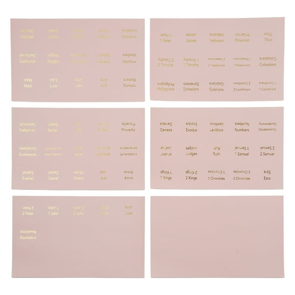 6 Sheets Pink Bible Index Tabs Laminated Bible Labels Decorative Bible Tabs Bible Study Supplies Easy to Read for Women