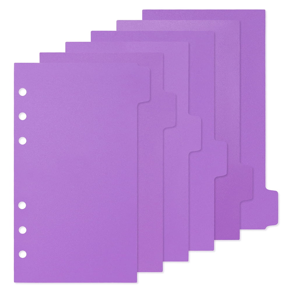 6 Sheets Binder Sheet Dividers Replacement Binder 6hole Insert Dividers with Tabs