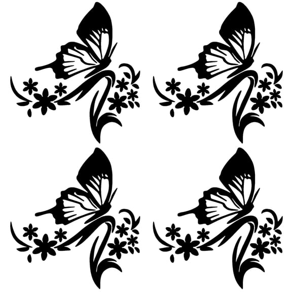 6 Sheets Butterfly Car Decal Set Car Rearview Mirror Stickers Decals Vinyl Waterproof Self-Adhesive Decals Car Laptop Window