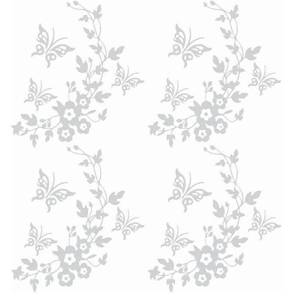 6 Sheets Butterfly Car Decal Set White Flower Car Stickers Decals Vinyl Reflective Waterproof Self-Adhesive Decals Car Laptop Window Bumper Sticker