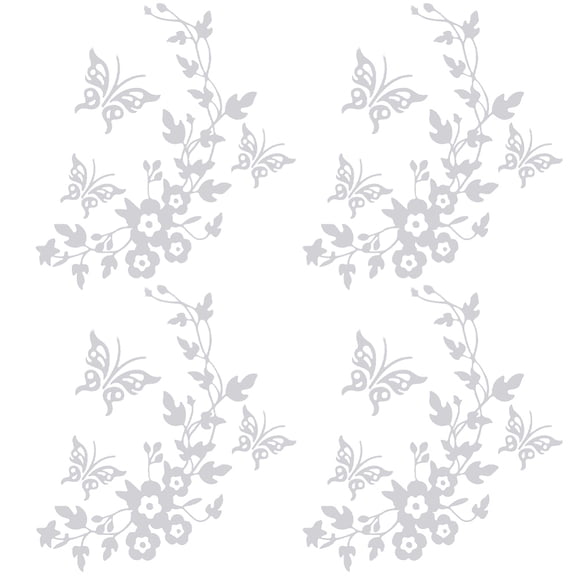 6 Sheets Butterfly Car Decal Set White Flower Car Stickers Decals Vinyl Reflective Waterproof Self-Adhesive Decals Car Laptop Window Bumper