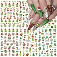 thumbnail image 1 of 6 Sheets Christmas Nail Art Stickers 3D Self-Adhesive Snowflake Nail Stickers Green Monster Funny Cartoon Design Winter Xmas Nail Decals Nail Art Supplies for Women Girls Acrylic Nails DIY Xams C55, 1 of 3