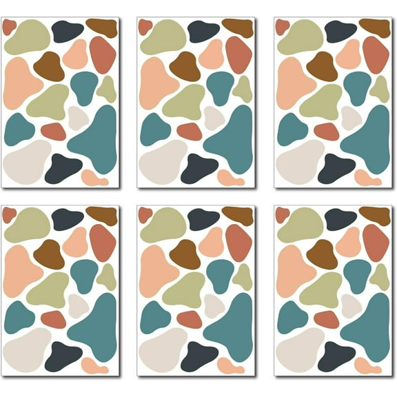 6 Sheets Colorful Polka Dot Wall Stickers Irregular Wall Decal Plastic Self-Adhesive Peel and Stick Removable Window Poster Mural for Bathroom Bedroom Home Kitchen Classroom Nursery Decor DIY