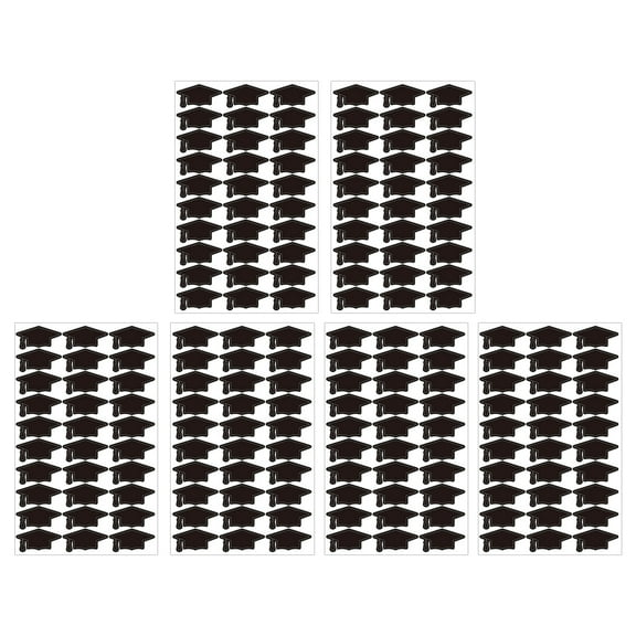 6 Sheets DIY Label Stickers Graduation Themed Sealing Envelope Seals Student Black