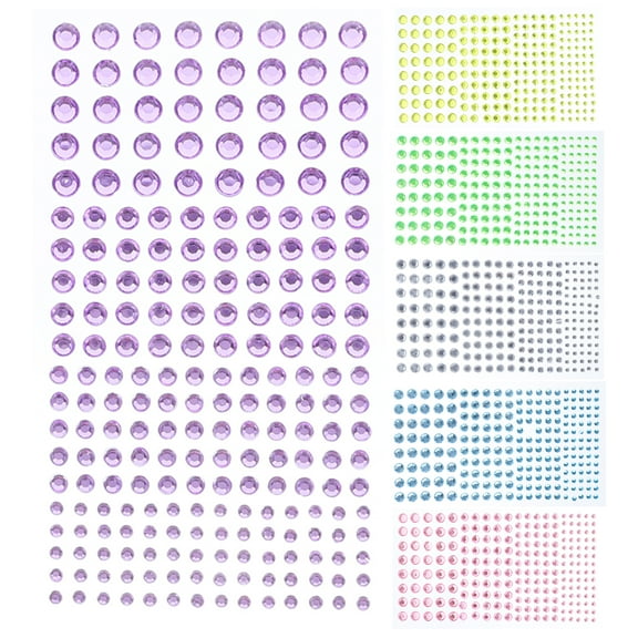 Toyandona Crystal Rhinestone Sheet Sticker Acrylic Craft Projects 6 Sheets