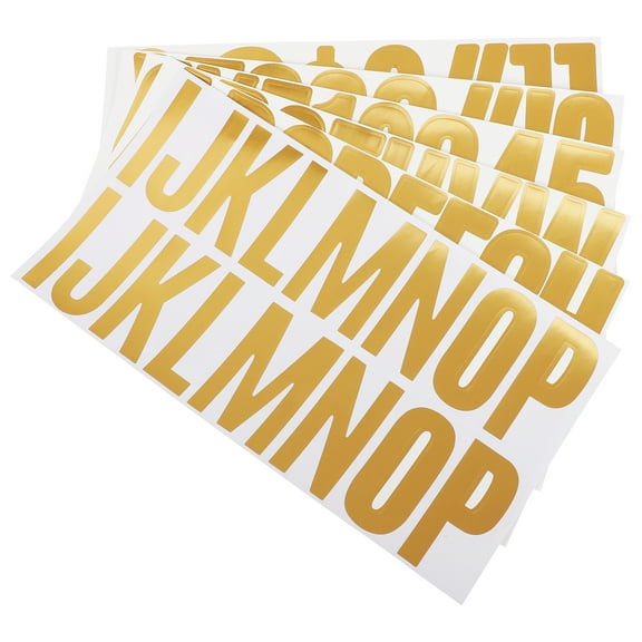 6 Sheets Large Mailbox Hot Stamping Letter Stickers 25.50X13.50X0.01CM Golden