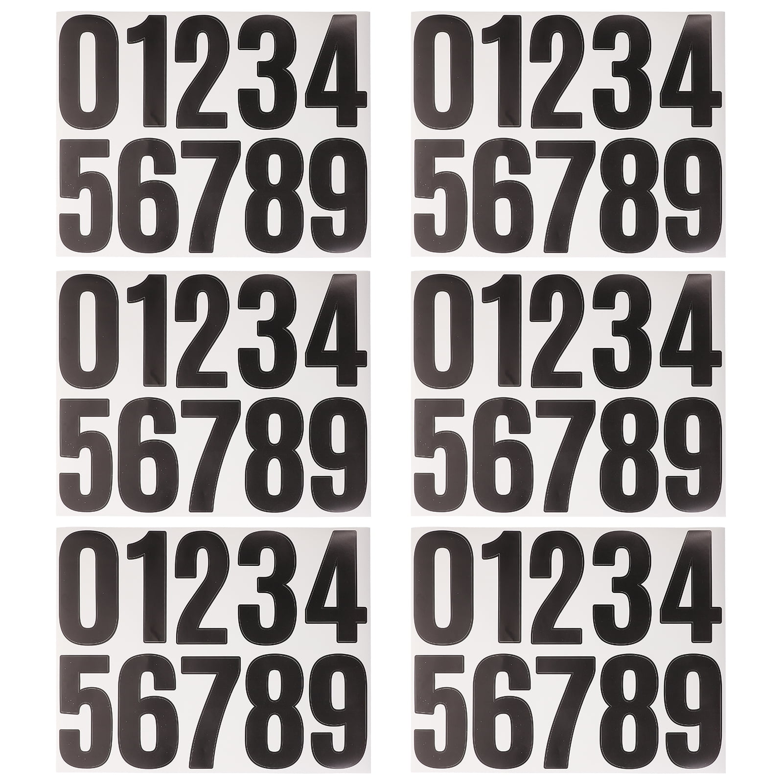 6 Sheets Large Number Stickers Adhesive Numbers Stickers for Garbage ...