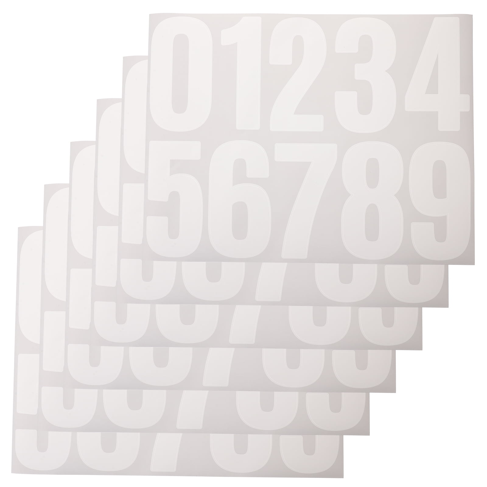 6 Sheets Large Number Stickers Adhesive Numbers Stickers for Garbage