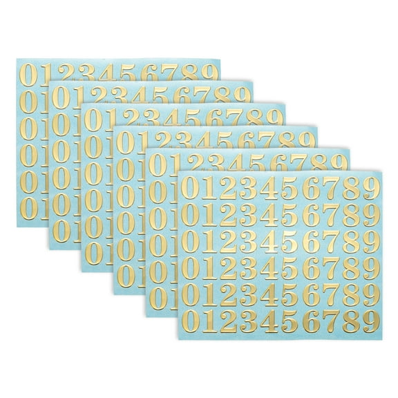 6 Sheets Letter Stickers 0.59" 3D Mini Letter Stickers Alloy Self Adhesive Alphabet Stickers (Gold, Uppercase)