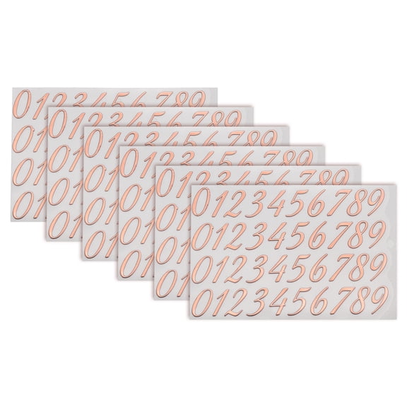 6 Sheets Letter Stickers 0.59" 3D Mini Letter Stickers Alloy Self Adhesive Alphabet Stickers (Rose Gold, Lowercase)