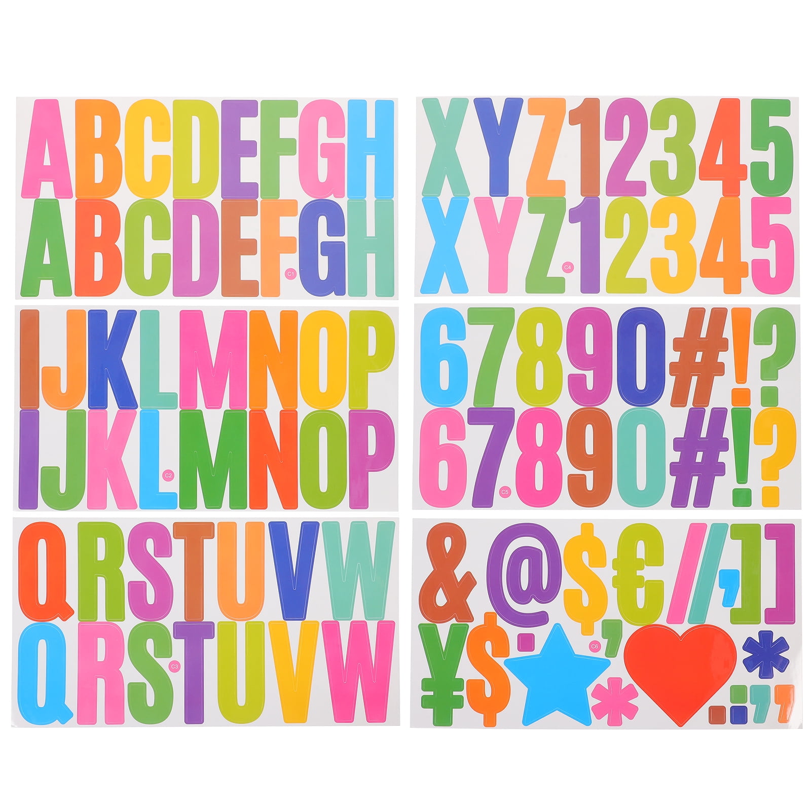 6 Sheets Letter Stickers Variety Tarpaulin Scrapbook Ornament Alphabet ...