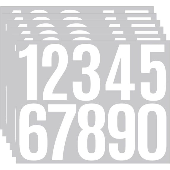 6 Sheets Mailbox Numbers Stickers, 0-9 Large 3 inch Mailbox Self Adhesive Vinyl Waterproof Number Stickers for Crafts Outdoor Sign Wall Mailbox Windows Doors Car Poster Board Businesses (White)
