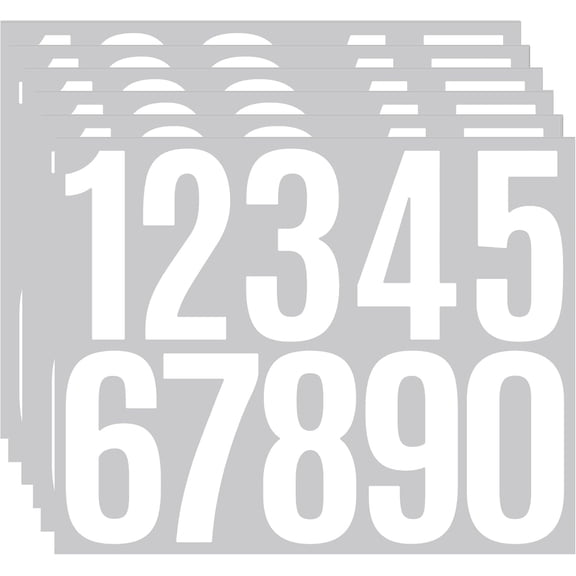 6 Sheets Mailbox Numbers Stickers, 0-9 Large 3 inch Mailbox Self Adhesive Vinyl Waterproof Number Stickers for Crafts Outdoor Sign Wall Mailbox Windows Doors Car Poster Board Businesses (White)