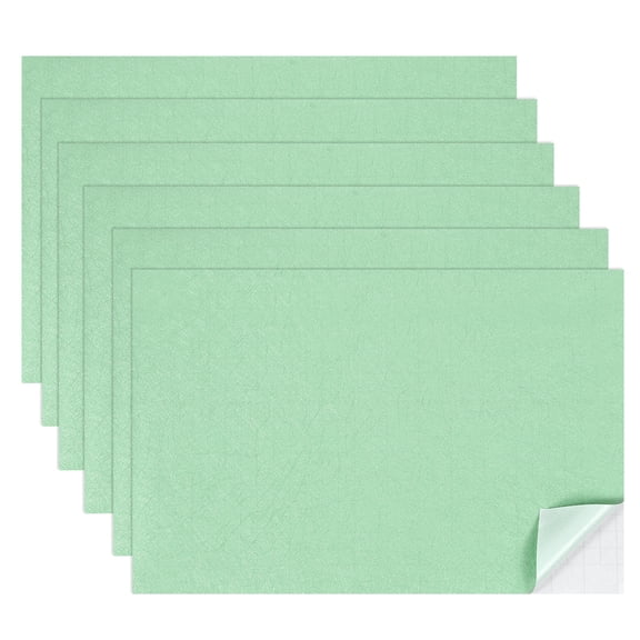 6 Sheets Miniature Dollhouse Wallpaper, Silk Pattern Self-Adhesive Flooring Wall, Mini Wall Decor for Dollhouse Sand Table Model Accessories 11.81 x 7.87 Inch (Green)