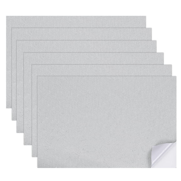 6 Sheets Miniature Dollhouse Wallpaper, Silk Pattern Self-Adhesive Flooring Wall, Mini Wall Decor for Dollhouse Sand Table Model Accessories 11.81 x 7.87 Inch (Silver)