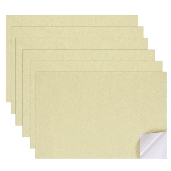 6 Sheets Miniature Dollhouse Wallpaper, Silk Pattern Self-Adhesive Flooring Wall, Mini Wall Decor for Dollhouse Sand Table Model Accessories 11.81 x 7.87 Inch (Beige)