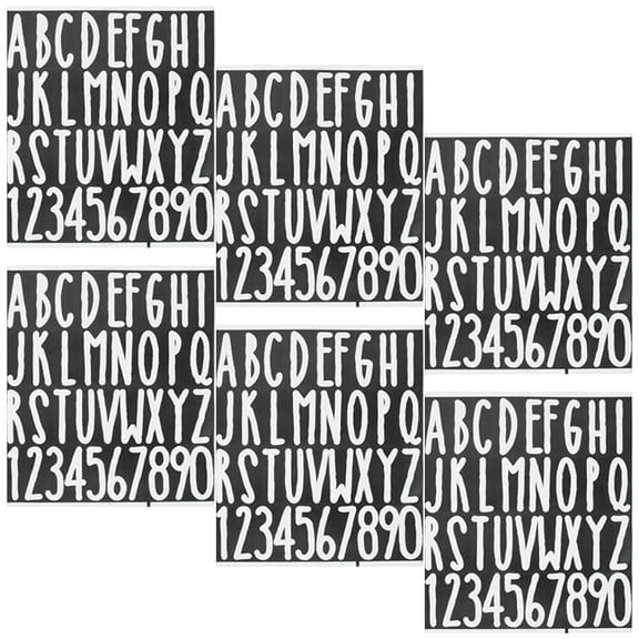 6 Sheets Self Adhesive Decal Mailbox Letters Decals Alphabet Stickers White