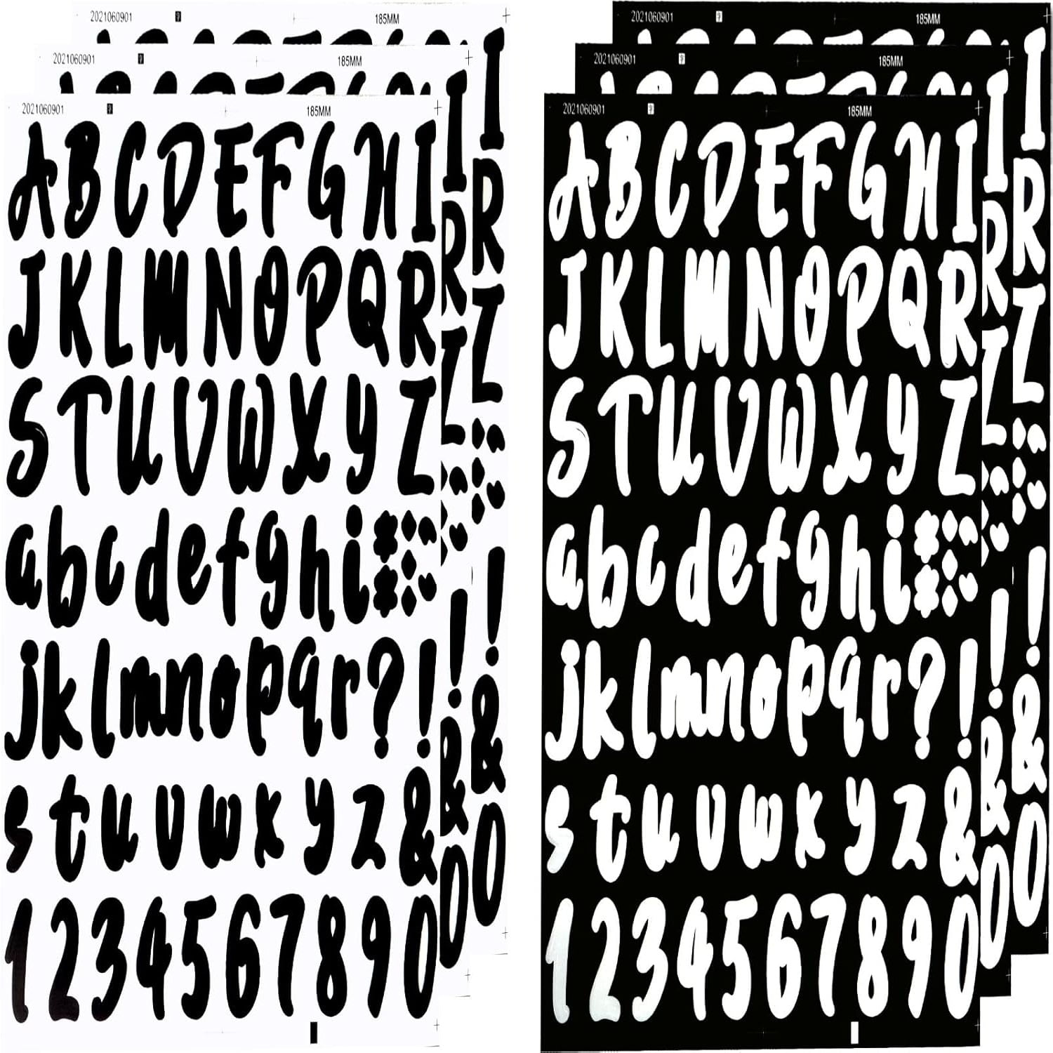 6 Sheets Self-Adhesive Vinyl Letters Numbers Kit, Alphabet letter ...