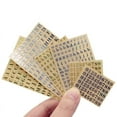 6 Sheets Small 0.18 Inch Alphabet Number Stickers Glitter Alloy Self ...