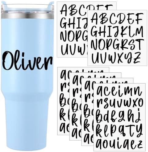 6 Sheets UV DTF Cup Wrap Name Decals for Tumblers Waterproof Custom ...