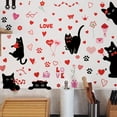 thumbnail image 1 of 6 Sheets Valentine'S Day Balck Cat Window Decals Cling 96 Pcs Red Heart Cats Window Wall Stickers Happy Valentines Window Decals For Party Wedding Anniversary, 1 of 6