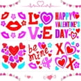 thumbnail image 1 of 6 Sheets Valentine's Day Gel Window Clings Love Heart Window Stickers Reusable and Removable Windows Decals for Wedding Party Home Decor, 1 of 7
