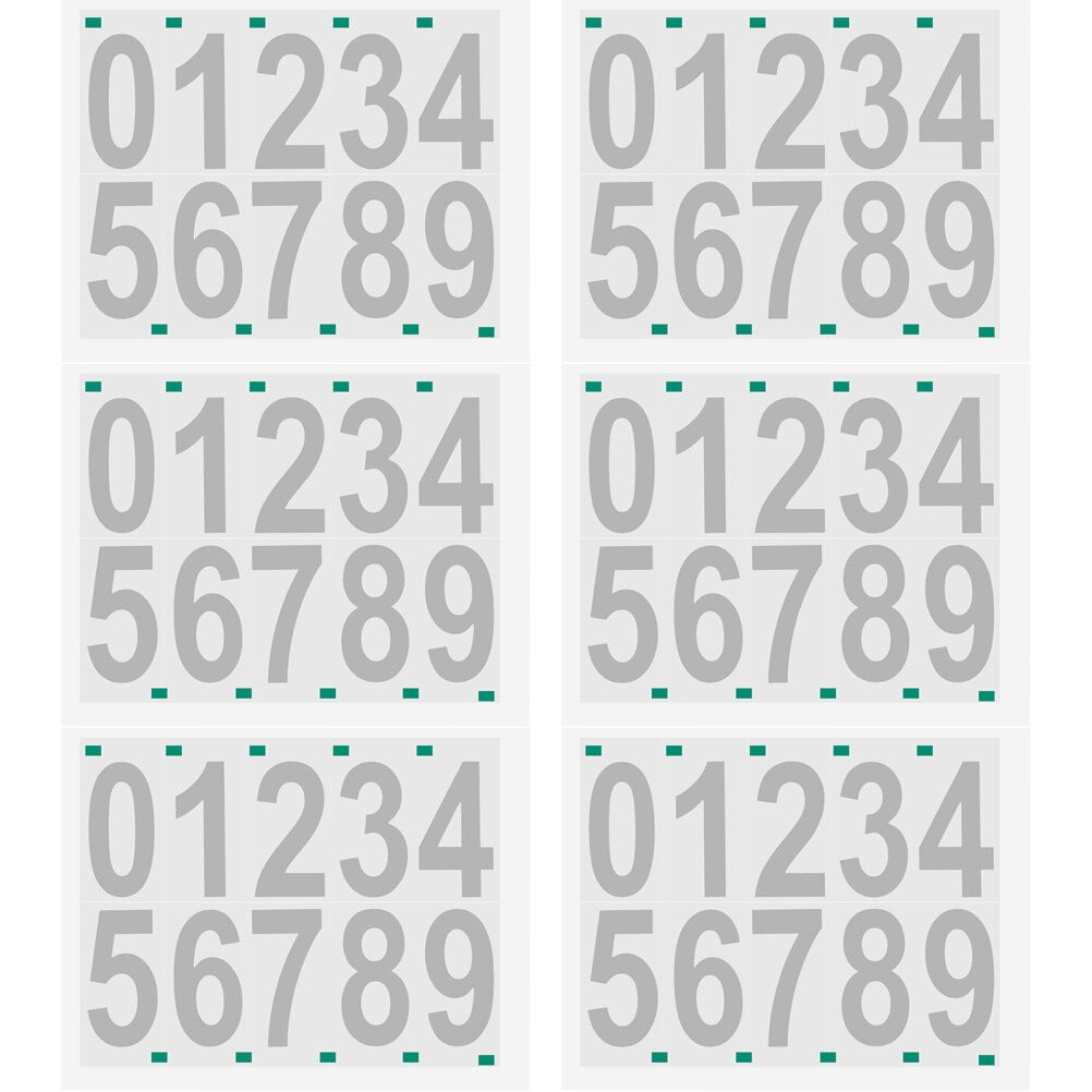 6 Sheets of Number Sticker Adhesive Numbers Decals Number Stickers 09