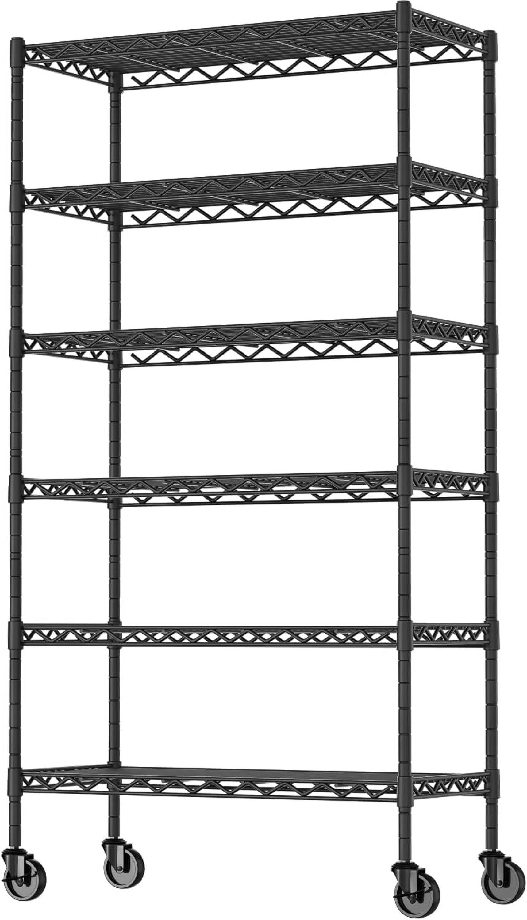 Shelving Racking White 6-Shelf Adjustable Heavy Duty Storage Shelving Unit, Metal Organizer ...