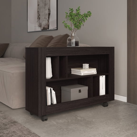 6-Shelf Black Wengue Cart | Multi-Functional for Home, Convenient Movement