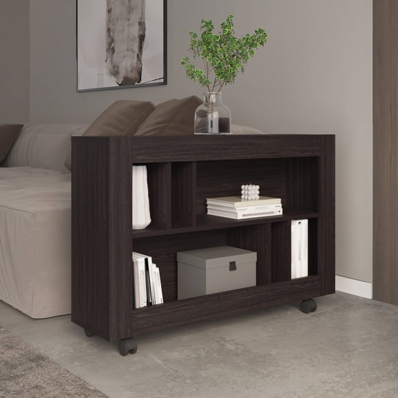 6-Shelf Console Table | Multi-Functional for Primary Living Space | Easy Assembly with Step-by-Step Guide | Offers Versatile Storage Options