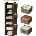 6Shelf Hanging Closet Organizer with 3 Removable Drawers & Side