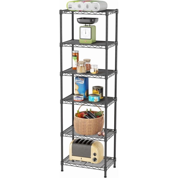 6 Shelves Bathroom Organizers and Storage Shelf Wire Closet Metal ...
