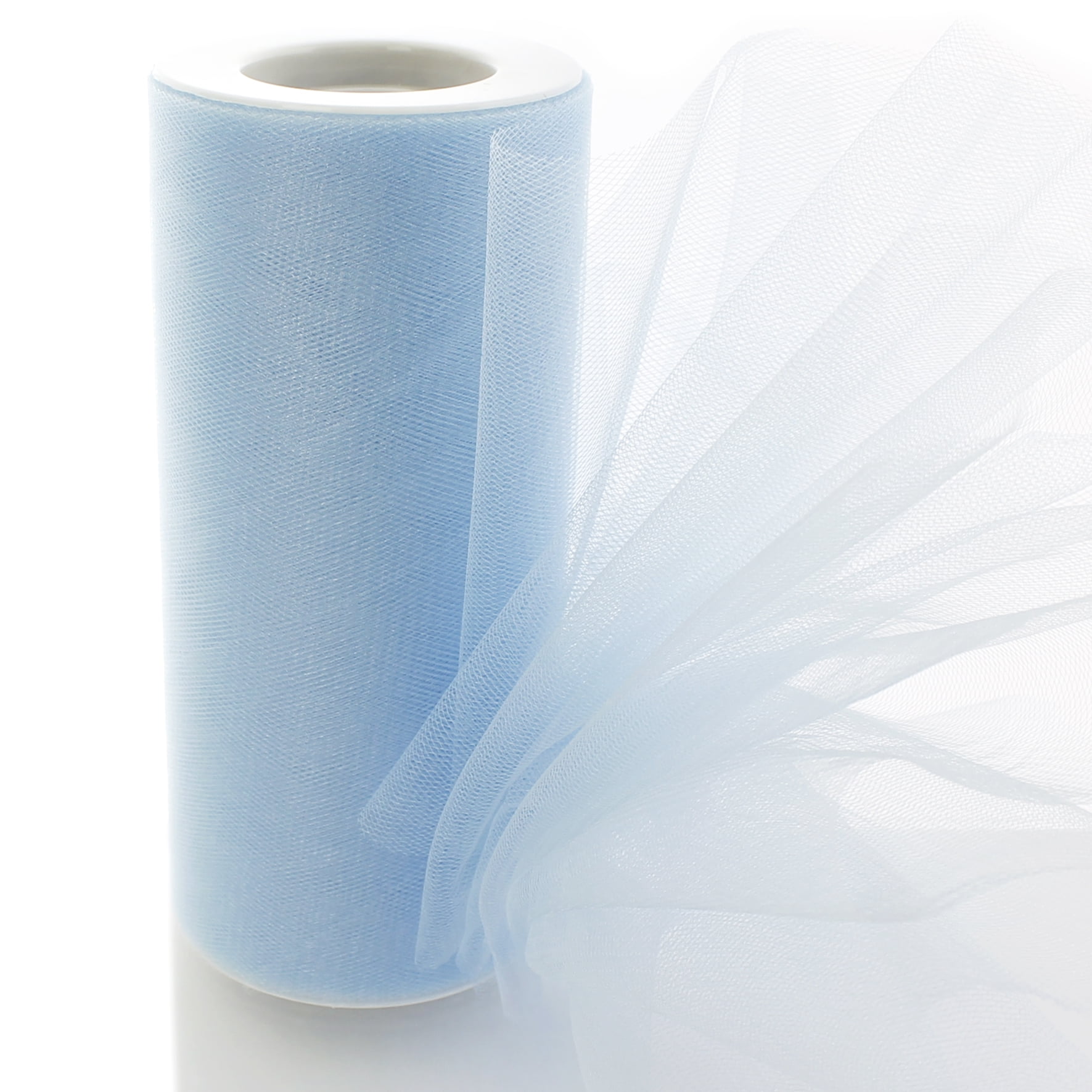 6 Shimmer Tulle Fabric Roll For Crafts, Wedding, Pary Decorations, Gifts -  Dusty Blue 25 Yards 