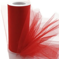 6" Shimmer Tulle Fabric Roll For Crafts, Wedding, Pary Decorations, Gifts - Red 1005 Yards