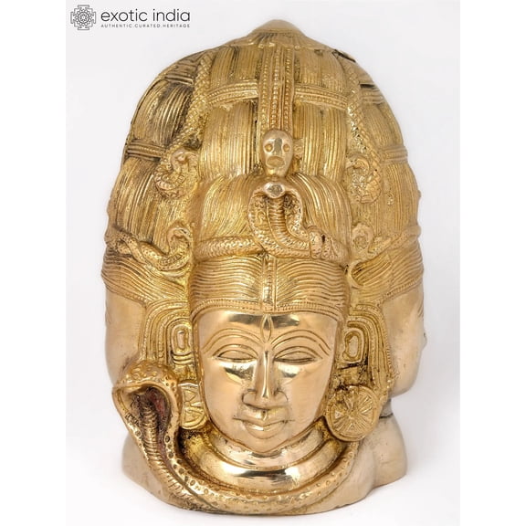 6'' Shiva Parvati Head In One | Brass
