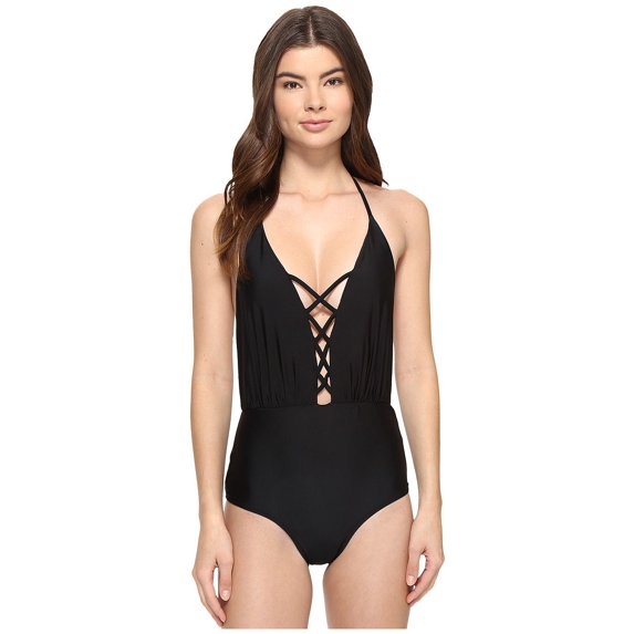 6 Shore Road by Pooja Women's La Piscina One Piece Swimsuit, Black Rock, XS